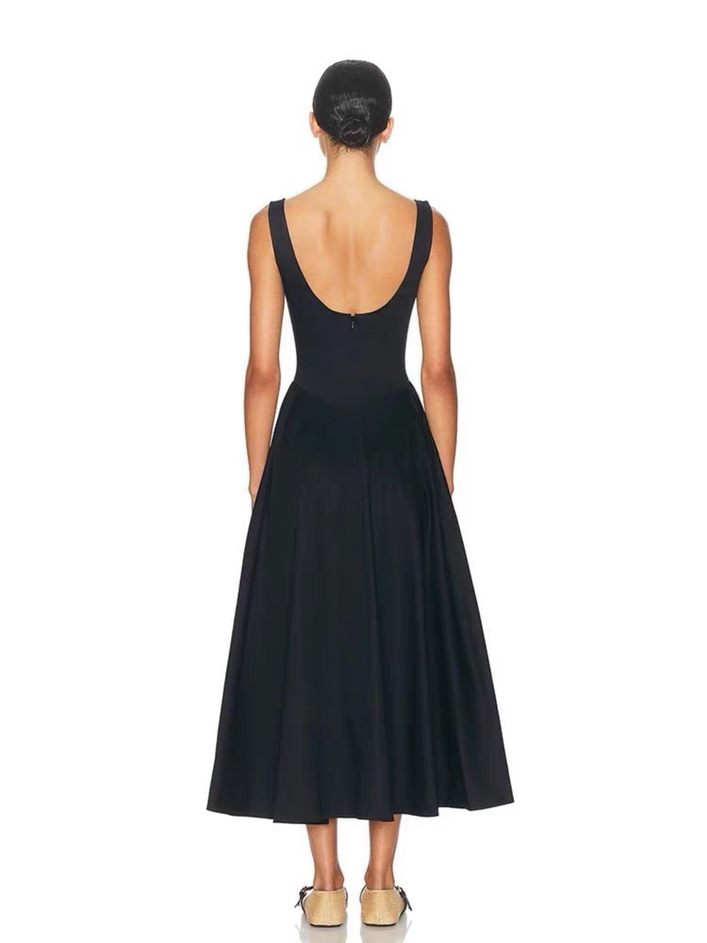 HELSA Stretch Cotton Sateen Midi Dress, New - Picture 3 of 13